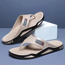 Men's New Spring and Summer Casual Color-Blocking Versatile Eva Comfortable Flip-Flops for Indoor Home Bathroom and Outdoor Daily Use