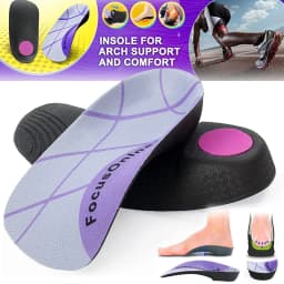 Rooruns Orthopedic Insoles Fasciitis Plantar Arch Support,Heel Spur Pain Relief Insoles for Walking Running Sports