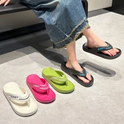 Summer Beach Flip Flops for Women 2026 Non Slip Clip Toe Flat Heels Sandals Woman Soft Sole Pink Eva Slippers Woman Plus Size 45