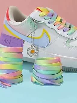 Flat Shoelaces Rainbow Color Shoe Laces Casual Canvas Shoes Colorful Shoelace Print Gradient Suitable for All Unisex New 1Pair