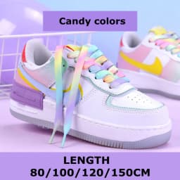 Flat Shoelaces Rainbow Color Shoe Laces Casual Canvas Shoes Colorful Shoelace Print Gradient Suitable for All Unisex New 1Pair