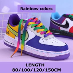 Flat Shoelaces Rainbow Color Shoe Laces Casual Canvas Shoes Colorful Shoelace Print Gradient Suitable for All Unisex New 1Pair
