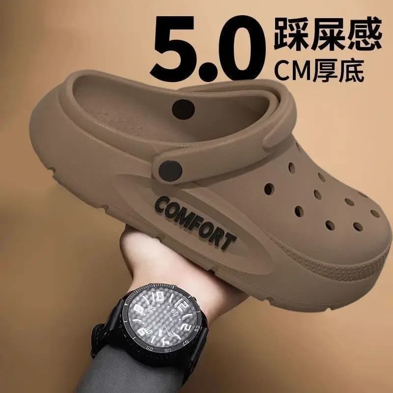 2026 New Couple Outdoor Casual Beach Sandals EVA Material Fashionable Large Size Slippers women's Two-Use Hole Hole Sandals