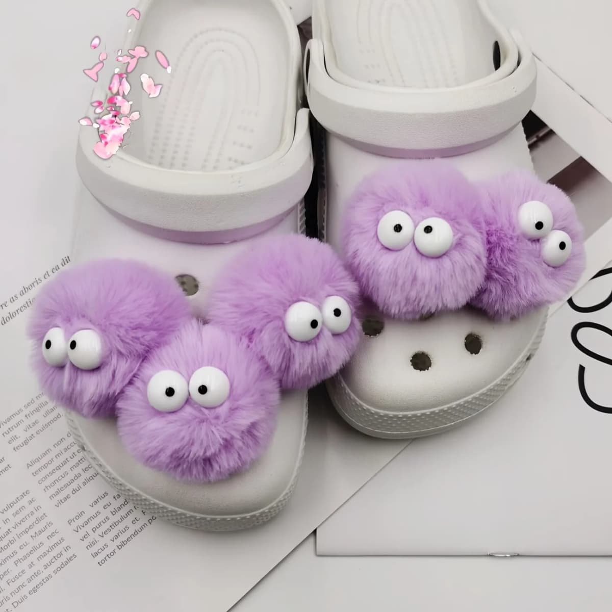 5 Pieces of Colorful Pom-Pom DIY Fashion Shoes and Accessories Are Suitable for Geta Sandals and Party Gifts