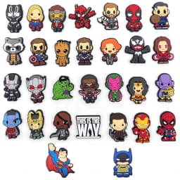 1/30pcs Cute Superhero PVC Shoe Charms Captain America Deadpool Thor Groot Venom Hi-Q Shoe DIY Accessories For Slides Sandals