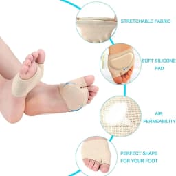Silicone Forefoot Cushion Pads, Unisex Thickened Metatarsal Pads, Foot Care Protectors & Toe Separators