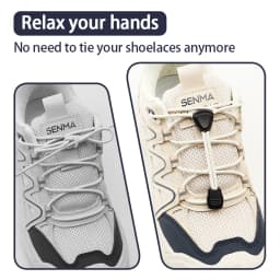 Triangle Lock No-Tie Shoelaces, Elastic Lazy Laces Buckle Set, Durable Replacement Strings for Sneakers & Outdoor Shoes 1 Pair