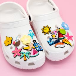 1/25pcs Pink Flower Heart Watermelon Shoe Charms Airplane Ticket Luggage Shoe Decoration Pins for Women Pizza Banana Clog Jeans
