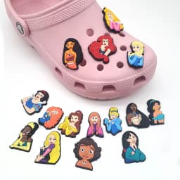 1/15pcs New Popular Cute Cartoon Princess Character PVC Shoe Charms For Slides Sandals DIY Clog Decor Little Girls Birthday
