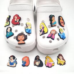 1/15pcs New Popular Cute Cartoon Princess Character PVC Shoe Charms For Slides Sandals DIY Clog Decor Little Girls Birthday