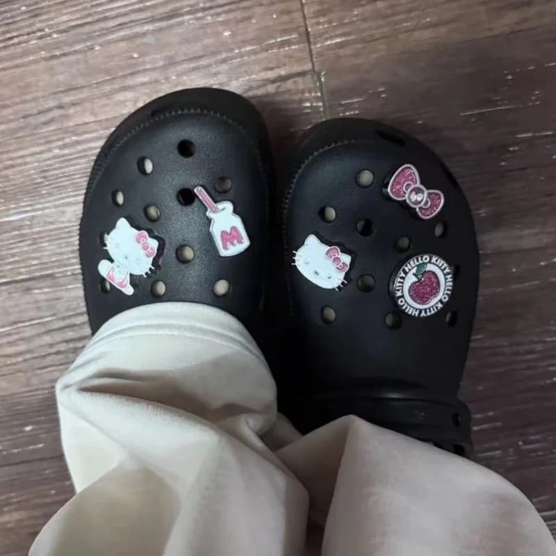 [5pcs Kitty Charms] Cute Kitty Cat Alloy Shoes Charms Cartoon Removable Accessories Shoe Flower Shoe Buckle Accessories Set