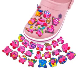 10/20/30pcs Kirby Pink Cartoon Shoe Charms PVC Decorations for Slides Clogs Sandals Girls Party Gift Buckle Accessories