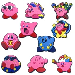 10/20/30pcs Kirby Pink Cartoon Shoe Charms PVC Decorations for Slides Clogs Sandals Girls Party Gift Buckle Accessories