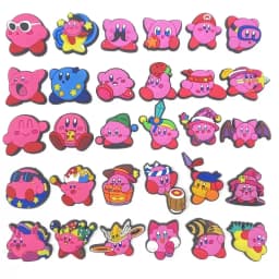 10/20/30pcs Kirby Pink Cartoon Shoe Charms PVC Decorations for Slides Clogs Sandals Girls Party Gift Buckle Accessories