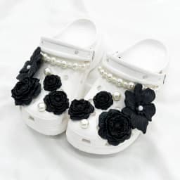 Cute Shoe Charms Set DIY Flower Hole Shoe Buckle Shoes Accessories 3D Flower Bouquet Bone White Hole Shoe Decorations For Women