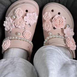 Cute Shoe Charms Set DIY Flower Hole Shoe Buckle Shoes Accessories 3D Flower Bouquet Bone White Hole Shoe Decorations For Women