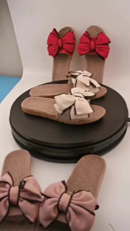 Mntrerm 2024 New Casual Sneakers For Home Slippers Summer Bow-knot Soft Floor Woman Indoor Flats Shoes Cute Linen Slipper Terlik