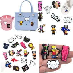 Hot sales 1-18pcs Hot Toys Cartoon Series PVC Shoe Accessories DIY Creativity Detachable Sandal Wristbands Party Decorations