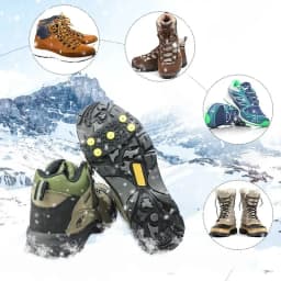 5/1 Pair 5 Stud Anti Slip Ice Snow Claw Grips Crampon Cleats for Hiking Boots Men Women Winter Traction Spikes Shoe Covers