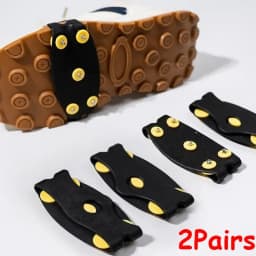 5/1 Pair 5 Stud Anti Slip Ice Snow Claw Grips Crampon Cleats for Hiking Boots Men Women Winter Traction Spikes Shoe Covers