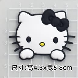 Pink & Black Relaxed Hello Kitty Cat Shoe Charms Set for Sandals & Slippers Accessories Women Girls DIY Decorative for Slides