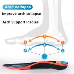 1 Pair Arch Support Plantar Fasciitis Insoles Soft Sole Shock-Absorbing Sports Shoes Insoles Flat Foot Orthopedic Insoles Unisex