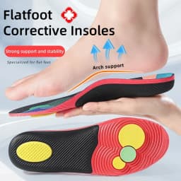 1 Pair Arch Support Plantar Fasciitis Insoles Soft Sole Shock-Absorbing Sports Shoes Insoles Flat Foot Orthopedic Insoles Unisex