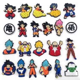 1/22pcs Dragon Ball Shoes Charms Decoration Buckle Character for Cartoon Anime Decoration  PVC Garden Shoes Accessories