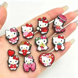 10-35Pcs Sanrio Hello Kitty Shoe Charms PVC Cartoon Clog Sandals Garden Shoe Accessorie Decorations Buckle for Holiday Gifts