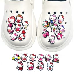 10-35Pcs Sanrio Hello Kitty Shoe Charms PVC Cartoon Clog Sandals Garden Shoe Accessorie Decorations Buckle for Holiday Gifts