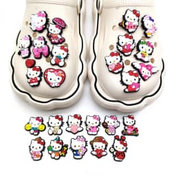 10-35Pcs Sanrio Hello Kitty Shoe Charms PVC Cartoon Clog Sandals Garden Shoe Accessorie Decorations Buckle for Holiday Gifts
