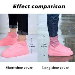 Elastic Waterproof Shoe Cover Outdoor Rain Boots Silicone Anti Slip Rain Shoe Cover PVC Portable Mid Thickened Latex Shoe Cover