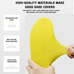 Elastic Waterproof Shoe Cover Outdoor Rain Boots Silicone Anti Slip Rain Shoe Cover PVC Portable Mid Thickened Latex Shoe Cover