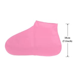 Elastic Waterproof Shoe Cover Outdoor Rain Boots Silicone Anti Slip Rain Shoe Cover PVC Portable Mid Thickened Latex Shoe Cover
