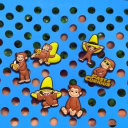 1-6Pcs Lovely Monkey PVC Shoe Buckle Charms Boys Girls Cartoon Clogs Decorations DIY Wristband Holiday Gift