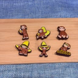 1-6Pcs Lovely Monkey PVC Shoe Buckle Charms Boys Girls Cartoon Clogs Decorations DIY Wristband Holiday Gift