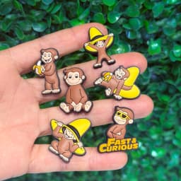 1-6Pcs Lovely Monkey PVC Shoe Buckle Charms Boys Girls Cartoon Clogs Decorations DIY Wristband Holiday Gift