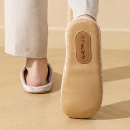 Simple Striped Home Slippers Men's Spring and Autumn Indoor Wooden Floor Bedroom Silent Comfortable Japanese Style Home Shoes