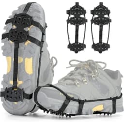 1 Pair M L Crampons Shoes Cover 24 Teeth Anti-Slip Ice Grips Gripper Shoes Boot Hiking Ice Climbing Shoe Spikes Climbing Chain