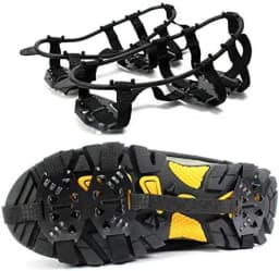 1 Pair M L Crampons Shoes Cover 24 Teeth Anti-Slip Ice Grips Gripper Shoes Boot Hiking Ice Climbing Shoe Spikes Climbing Chain