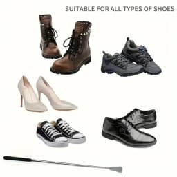 1PC Retractable Stainless Steel Elderly Shoe Puller, Shoe Assistant, Suitable for Both Men and Women , Schoenlepel, Shoe Horn