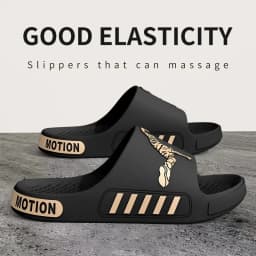 Men's Summer Thong Slippers Thick Bottom Anti-Slip Deodorant EVA Wear-Resistant Breathable Slip-On Sandals