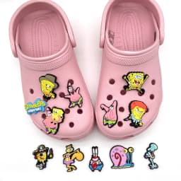 12pcs Potdemiel SpongeBob SquarePants Shoe Charms For Cartoon Clogs Sandals Decoration PVC Anime Shoe Accessories Gift