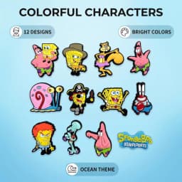 12pcs Potdemiel SpongeBob SquarePants Shoe Charms For Cartoon Clogs Sandals Decoration PVC Anime Shoe Accessories Gift