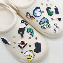 16PCS Love Fishing Series Shoe Charms DIY Decorations Funny Pattern Shoe Buckle Accessories Removable Clogs Shoe Clips Ornaments