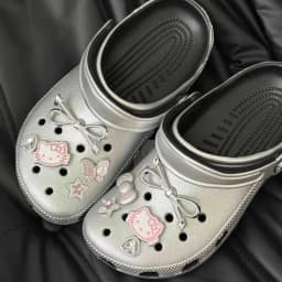 Hello Kitty Silvery Shoe Charms Set Cute Cartoon Plastics Decorations for Clogs & Sandals Perfect Gift for Boy Girl
