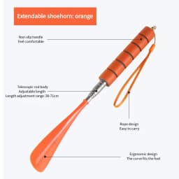Stretchable Long Shoe horns 30cm-71cm Metal Shoehorn pregnant woman elderly Shoe spoon No bending over Wearing Shoe spatula 1Pcs