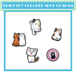 21Pcs Cute Cat Series Shoe Charms For Shoe Key Chain Sandals Beach Bags, PVC DIY Shoe Decorations Accessories Shoes Pins