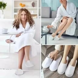 Disposable Slippers White Non Slip Unisex Hotel Spa Travel Slippers Lightweight Eco Friendly Comfortable Soft Slipper Women Men