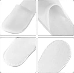 Disposable Slippers White Non Slip Unisex Hotel Spa Travel Slippers Lightweight Eco Friendly Comfortable Soft Slipper Women Men